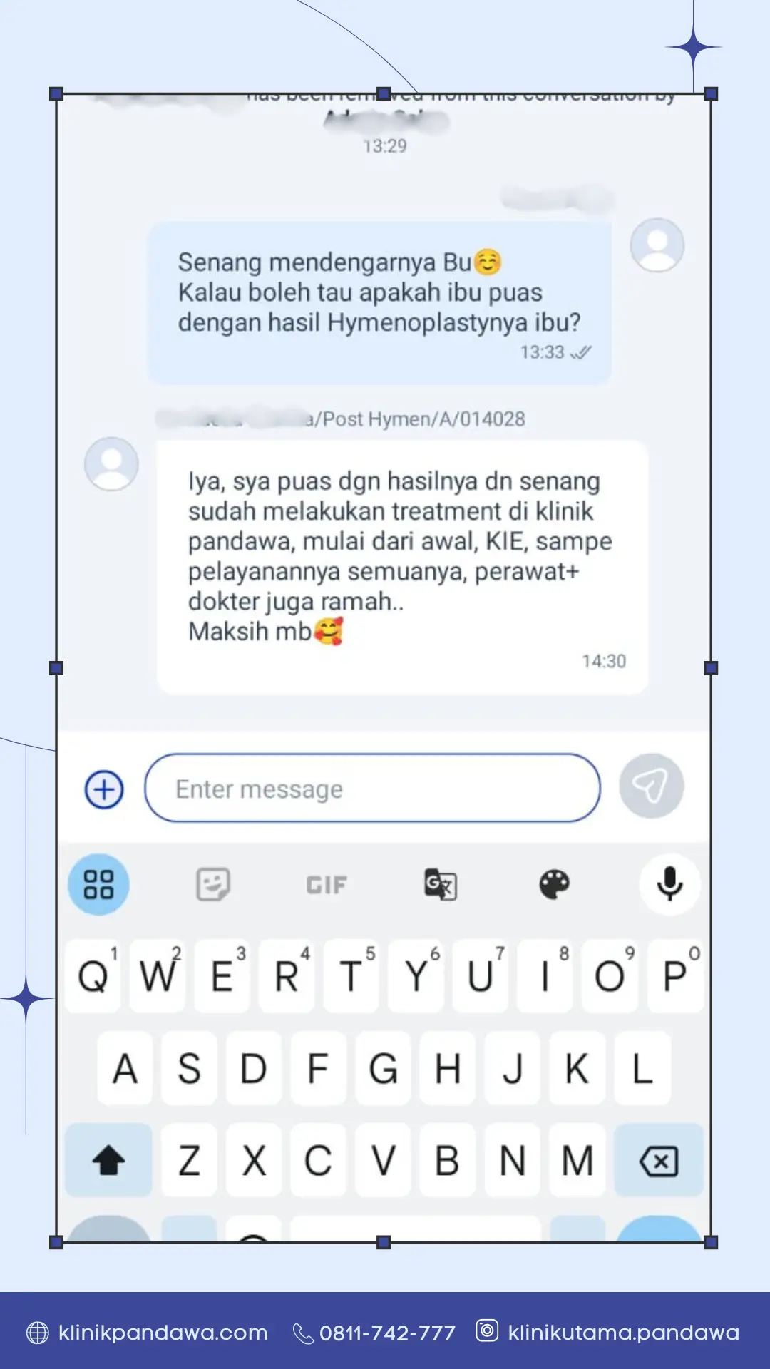 Chat Testimoni Pasien